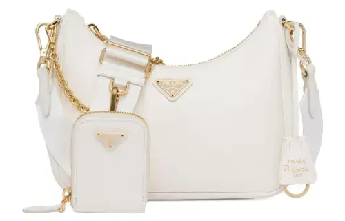 PRADA Leather Handbag, Shoulder Bag Women's White