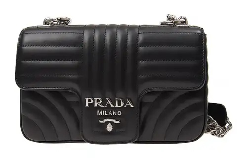 PRADA Cow Leather Portable Crossbody Bag, Shoulder Bag Women's Black