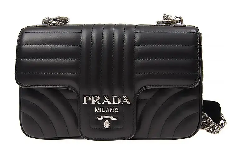 PRADA Cow Leather Portable Crossbody Bag, Shoulder Bag Women's Black