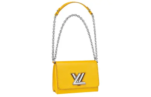 LOUIS VUITTON Twist Leather Shoulder Bag, Crossbody Bag Small Women's Yellow