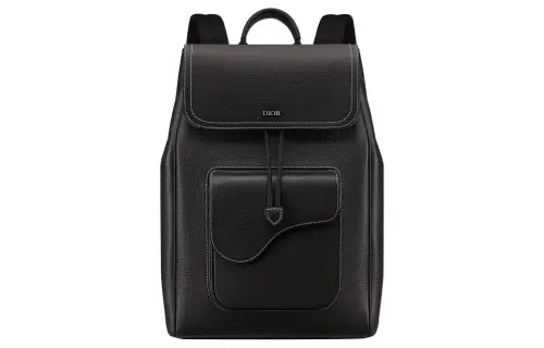 DIOR Saddle Grain Calfskin Backpack Regular Men's Black