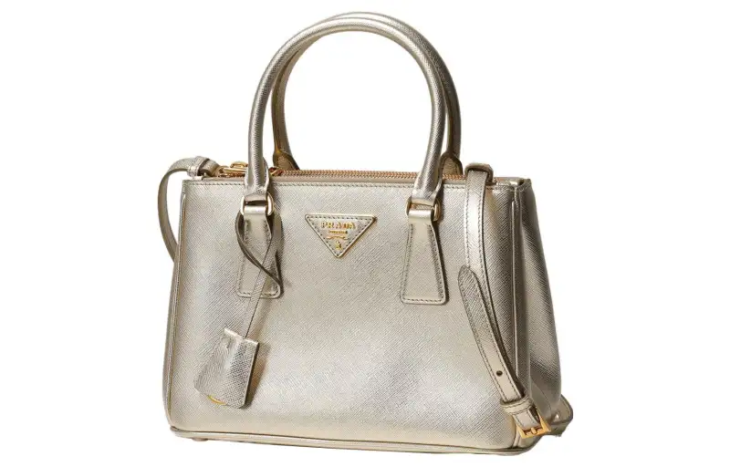 PRADA Cow Leather Tote Bag, Shopping Bag, Shoulder Bag, Handbag Women's Gold