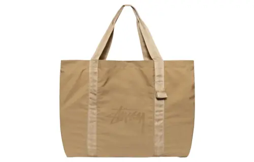 Stussy Cotton Tote Bag, Shopping Bag, Handbag Regular Unisex Tan