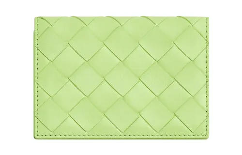 Bottega Veneta Sheepskin With Cow Leather Card Holder Women's Light Green