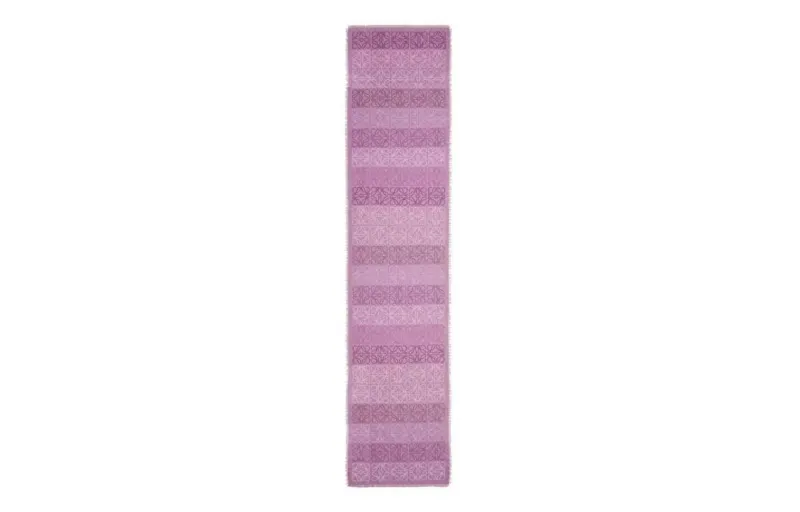 LOEWE Patterned Print Knit Scarves Women's Purple