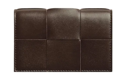 Bottega Veneta Cow Leather Card Holder Men's Light Umber