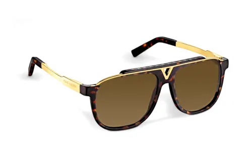 LOUIS VUITTON Irregular Shape Sunglasses Men's Brown