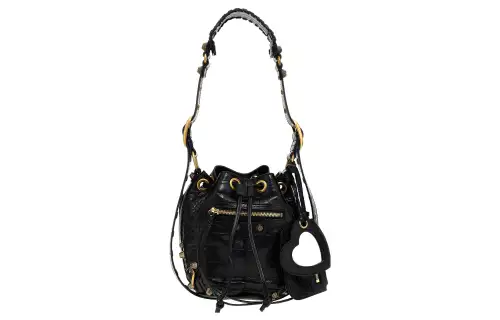 Balenciaga Le Cagole Cow Leather Bucket Bag, Handbag, Shoulder Bag Women's Black