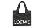 LOEWE Raffia Fiber Tote Bag, Shopping Bag, Handbag Small Women's Black