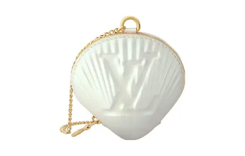 LOUIS VUITTON Shell Coin Purse White