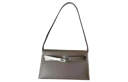 HERMES Kelly Elan Silver Tone Buckle Madame Leather Shoulder Bag, Handbag, Shoulder Bag Women's