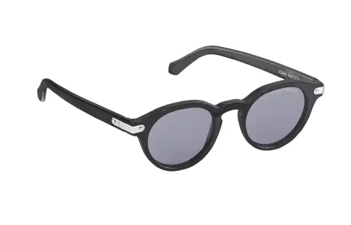 LOUIS VUITTON Signature Plate Frame Round Sunglasses Men's Black