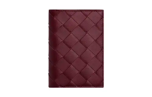 Bottega Veneta Cow Leather Card Holder, Wallet Men's Burgundy