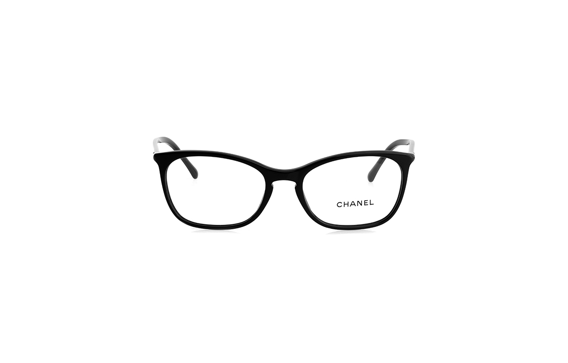 CHANEL Fashion Plate Frame Butterfly Eyeglass Frames Unisex Black