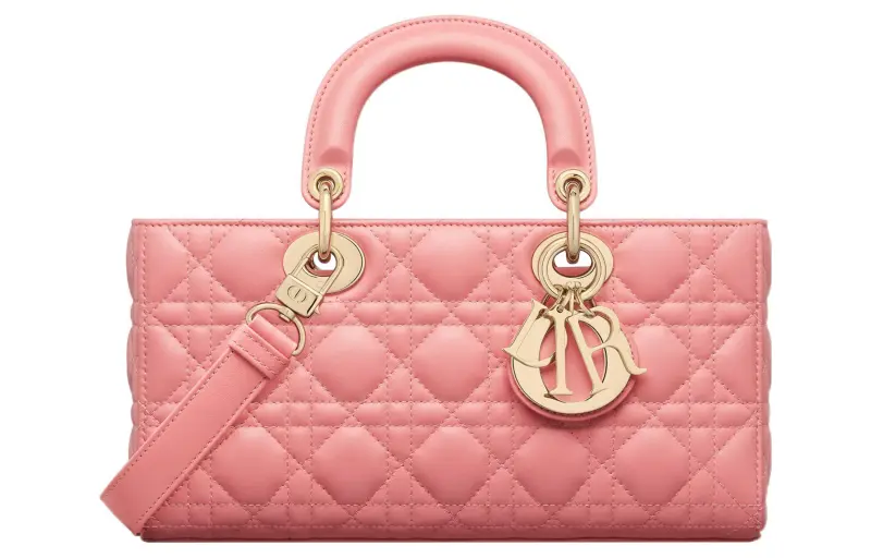 DIOR Lady D Joy Lambskin Handbag, Shoulder Bag, Crossbody Bag, Handbag Medium Women's Light Pink