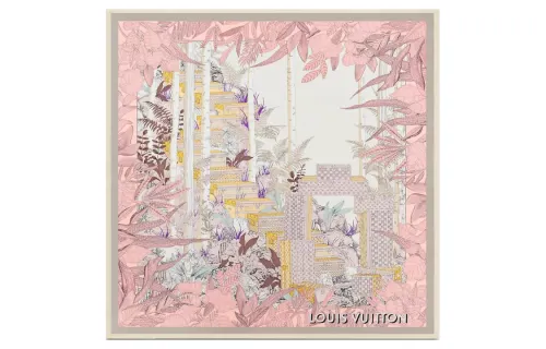 LOUIS VUITTON Square Scarf Women's Pink