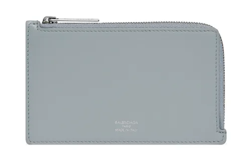 Balenciaga Smooth Calfskin Wallet, Coin Purse, Card Holder Women's Blue