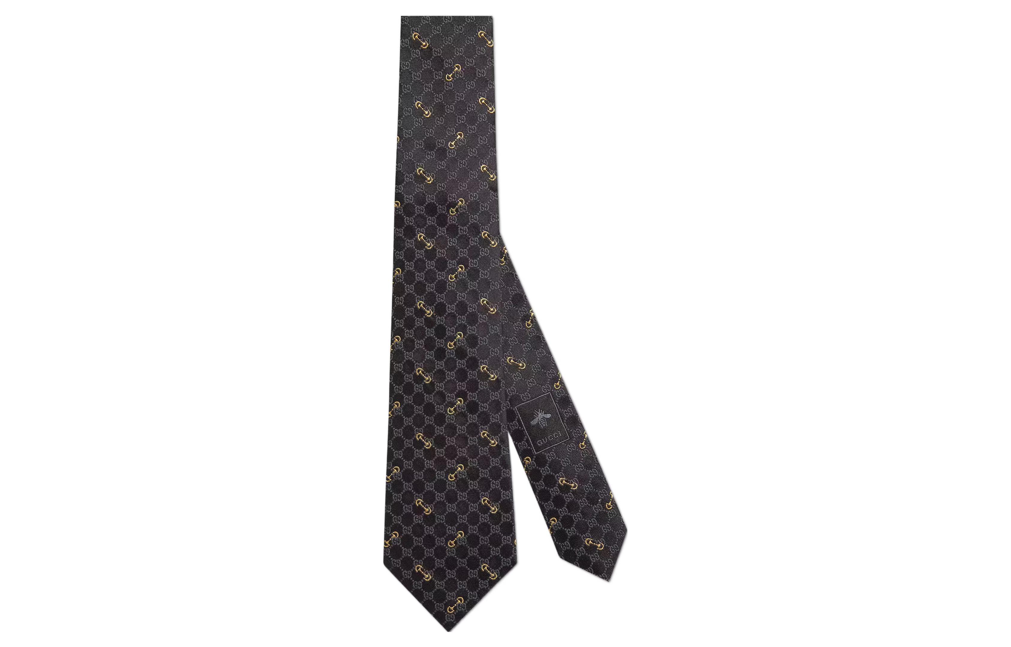 Мужской галстук Gucci Double G Print (черный)