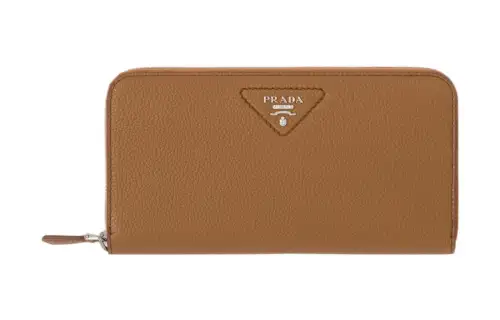 PRADA Leather Wallet Large Women's Caramel