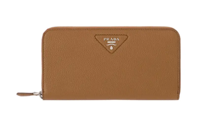 PRADA Leather Wallet Large Women's Caramel