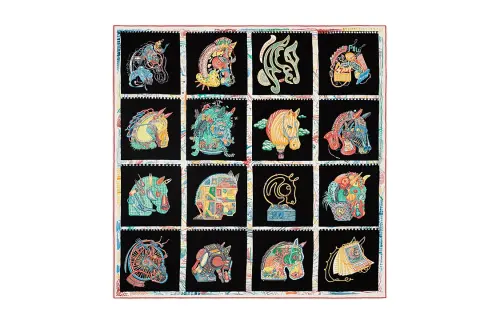 HERMES Chevaloscope Scarves Unisex Multicolor