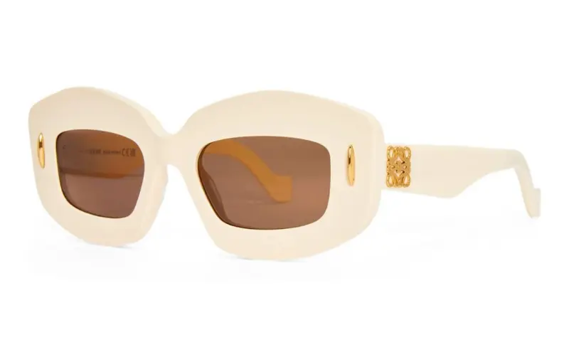 LOEWE Acetate Irregular Shape Sunglasses Women's Yellow