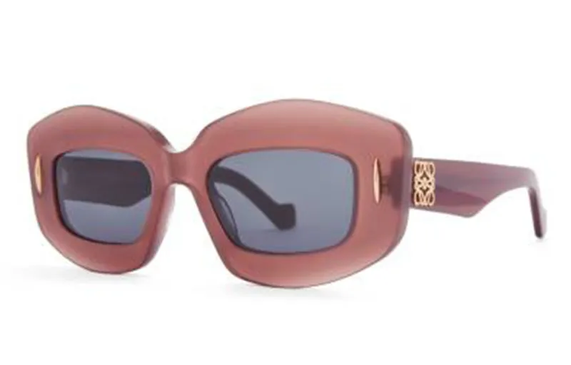 LOEWE Acetate Irregular Shape Sunglasses Women's Purple