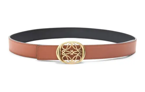 LOEWE Smooth Buckle / Leather Belts Women's Black/Brown /