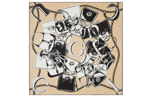 GUCCI Bag-print Twill Carré Scarf