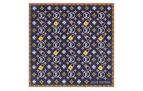 LOUIS VUITTON Monogram Scarves Unisex Blue