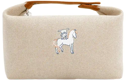 HERMES Bride a Brac Canvas Cotton Canvas Bag, Lunch Bag, Storage Bag Unisex Orange