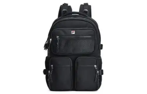 FILA Fabric Laptop Bag Backpack Regular Unisex Jet Black