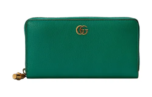 GUCCI Leather Wallet Women's Green
