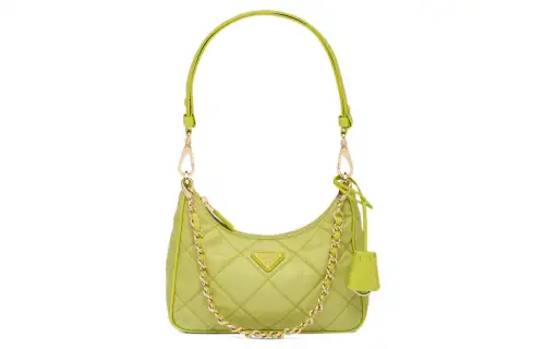 PRADA Fabric Handbag, Shoulder Bag Women's Lime Green