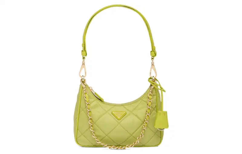 PRADA Fabric Handbag, Shoulder Bag Women's Lime Green