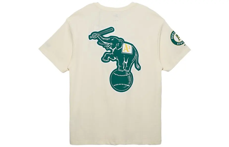New Era T-Shirts Unisex Ecru Crew Neck Moderate