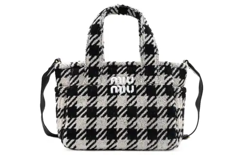 MIU MIU 100% Cotton Shoulder Bag, Handbag, Clutch Women's Black