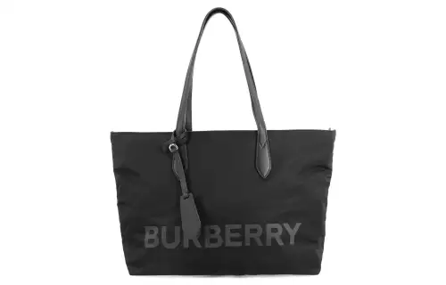 Burberry Nylon Tote Bag, Shopping Bag, Shoulder Bag, Handbag Large Women's Pure Black