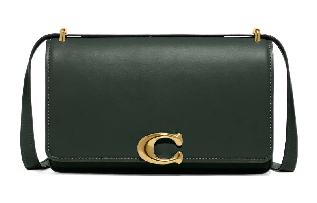 COACH Bandit Calfskin Envelope Bag, Crossbody Bag, Shoulder Bag Women's Dark Green