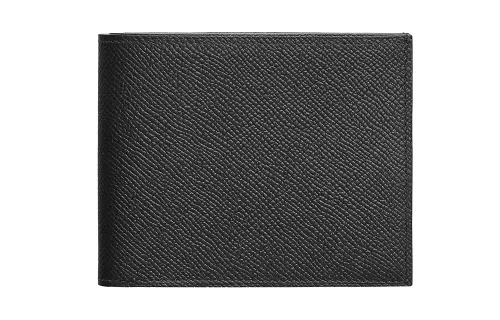 HERMES Citizen Twill Epsom Calfskin Wallet Men's Black