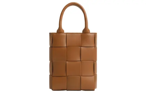 Bottega Veneta CASSETTE Sheepskin Tote Bag, Shopping Bag, Handbag Mini Women's Brown