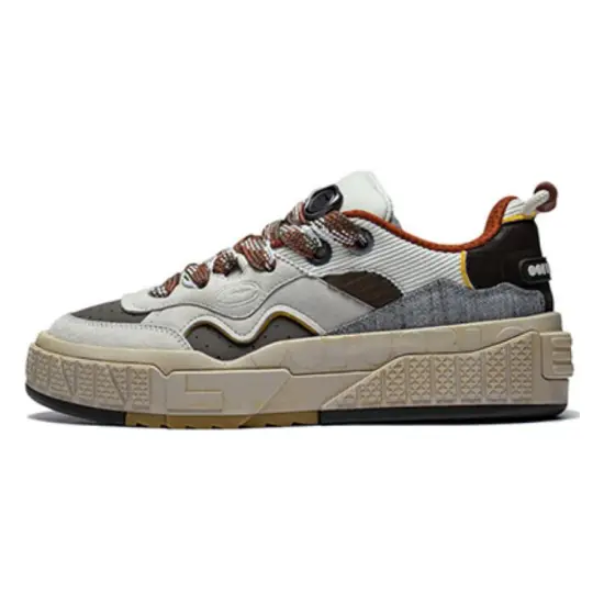 LiNing 001 UNBLOCK UNBLOCK Anti Slip Wear Resistant Low Top Skateboard Shoes Men's Taupe
