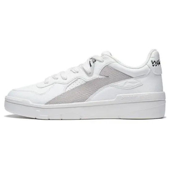 LINING Wave Skateboard Shoes Women's Low-Top White Gray