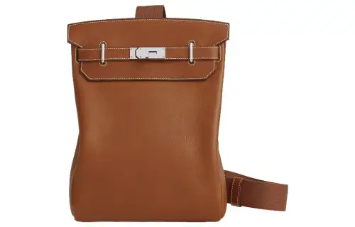 HERMES Hac A Dos Calfskin Backpack 26 Men's 34 Fauve Light Tawny
