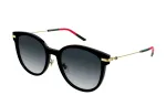 GUCCI Logo Irregular Shape Sunglasses Women's Black