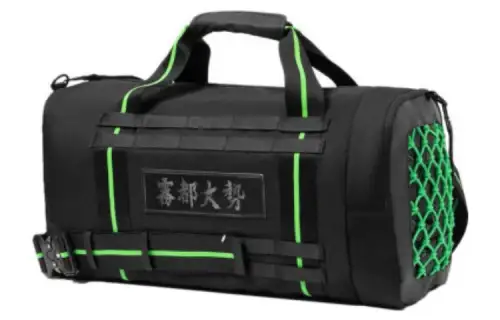 Li Ning Badfive Fabric Portable One Shoulder Crossbody Sports Bag, Gym Bag Large Unisex Black/Green
