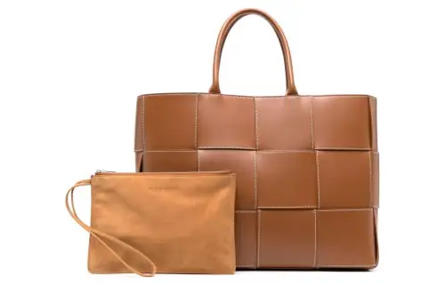 Bottega Veneta Calfskin Handbag Men's Brown