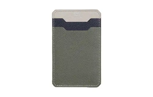 HERMES Evercolor Leather Card Holder Women's Meyer Gray & Concrete & Midnight Blue