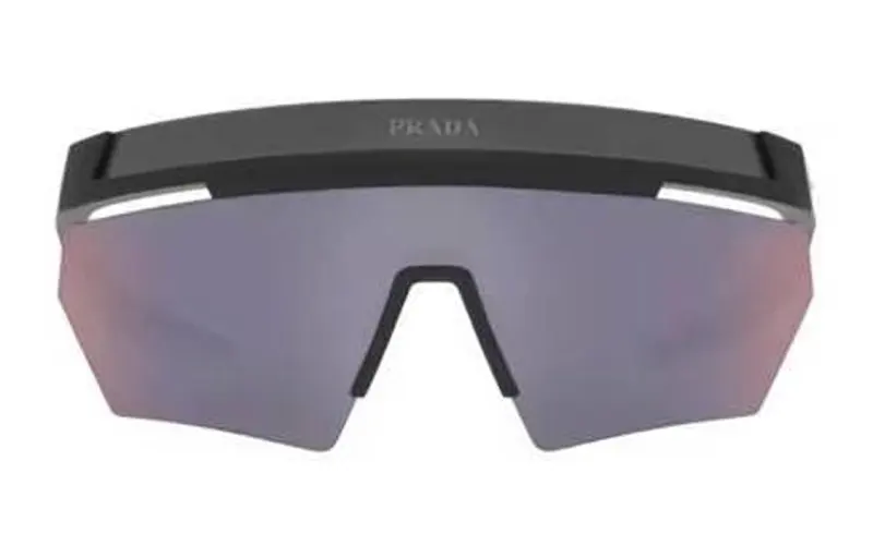 PRADA Acetate Irregular Shape Sunglasses Men's Black