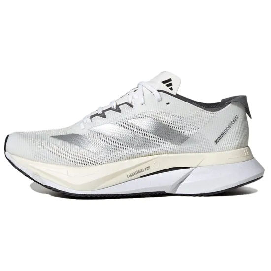 Adidas Adizero Boston 12 Cloud White Silver Metallic Grey Women's